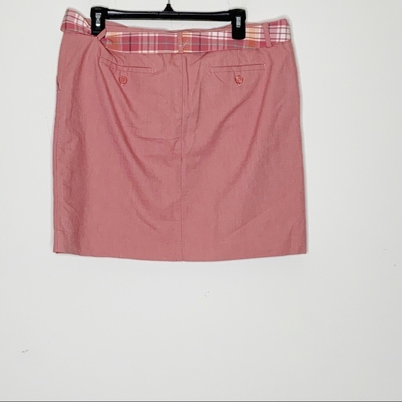 Ann TAYLOR coral colored mini skirt. Belted. 12p - Picture 4 of 5